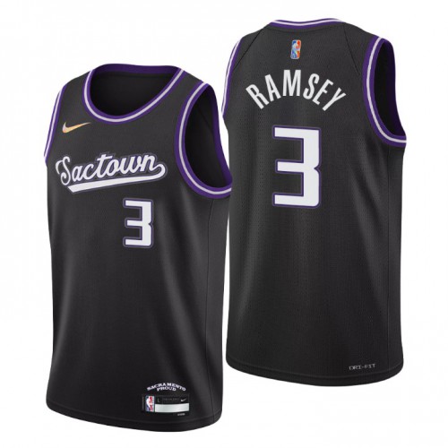 Sacramento Sacramento Kings #3 Jahmius Ramsey Mens Black 2021/22 Swingman Jersey - City Edition Mens