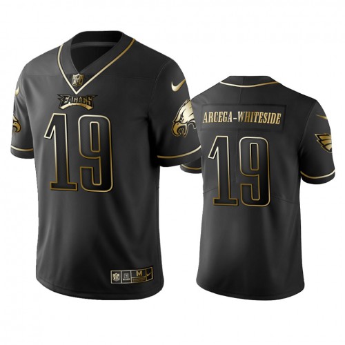 Philadelphia Eagles #19 JJ Arcega-Whiteside Black Golden Limited Edition Stitched Jersey Men's