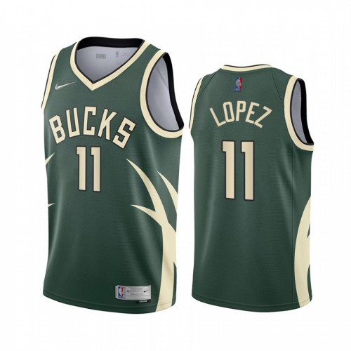 Milwaukee Milwaukee Bucks #11 Brook Lopez Green Womens Swingman 2020-21 Earned Edition Jersey Womens