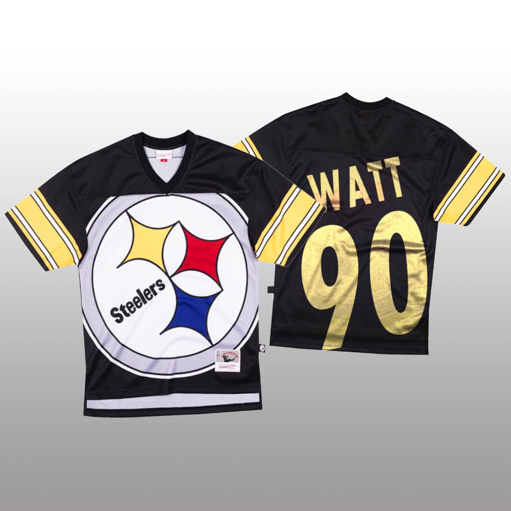 Pittsburgh Steelers #90 T.J. Watt Black Men's Mitchell & Nell Big Face Fashion Limited Jersey
