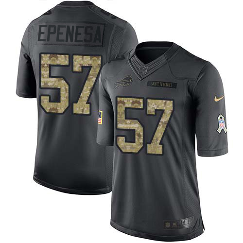 Buffalo Bills #57 A.J. Epenesas Black Men's Stitched Limited 2016 Salute to Service Jersey Men's