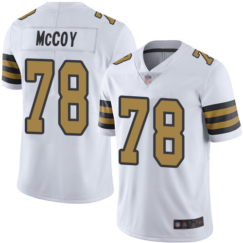 New Orleans Saints #78 Erik McCoy White Men's Stitched Limited Rush Jersey Men's