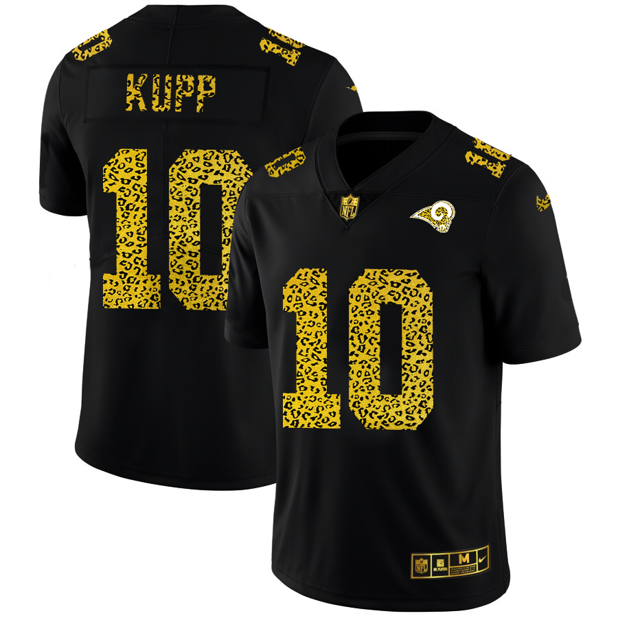 Los Angeles Rams #10 Cooper Kupp Men's Leopard Print Fashion Vapor Limited Jersey Black