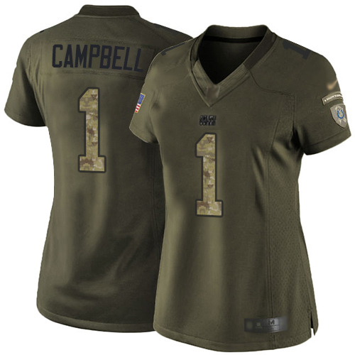 Colts #1 Parris Campbell Green Women's Stitched Limited 2015 Salute To Service Jersey