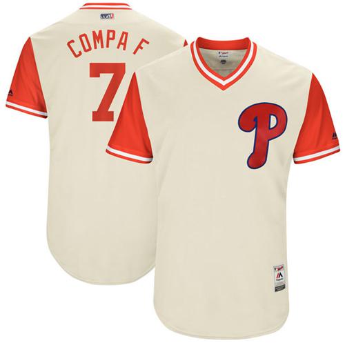 Philadelphia Phillies #7 Maikel Franco Cream 