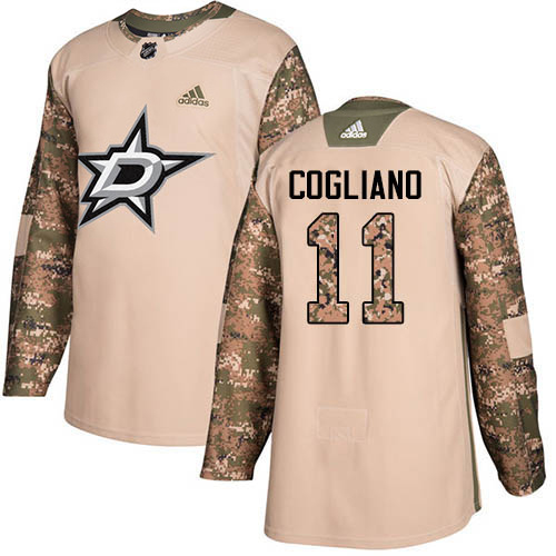 Adidas Dallas Stars #11 Andrew Cogliano Camo Authentic 2017 Veterans Day Youth Stitched Jersey Youth