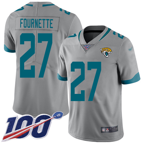Jaguars #27 Leonard Fournette Silver Youth Stitched Limited Inverted Legend 100th Season Jersey