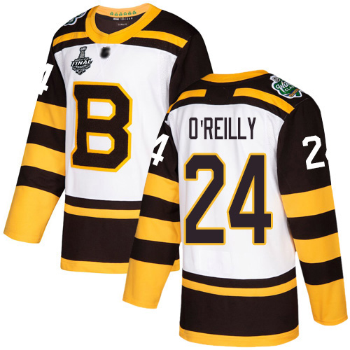 Adidas Boston Bruins #24 Terry O'Reilly White Authentic 2019 Winter Classic Stanley Cup Final Bound Stitched Jersey Men's