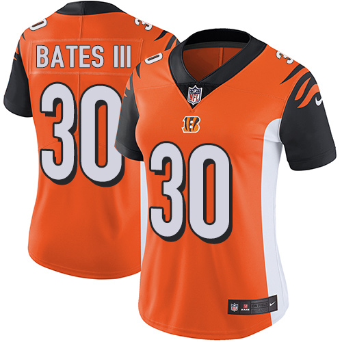 Bengals #30 Jessie Bates III Orange Alternate Women's Stitched Vapor Untouchable Limited Jersey