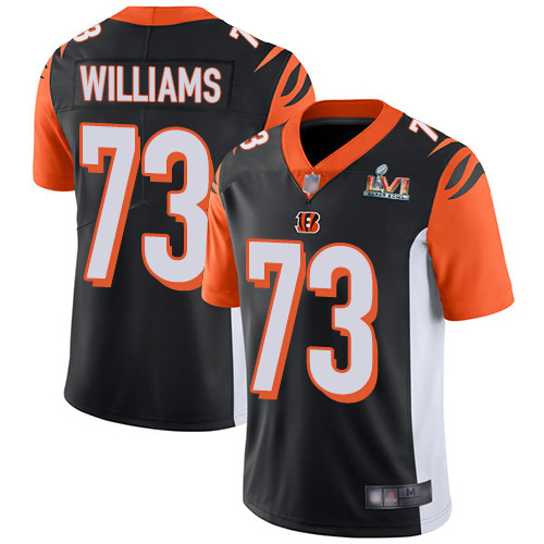 Cincinnati Bengals #73 Jonah Williams Black Team Color Super Bowl LVI Patch Men's Stitched Vapor Untouchable Limited Jersey Men's