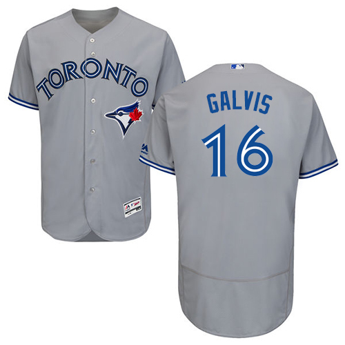 Toronto Blue Jays #16 Freddy Galvis Grey Flexbase Authentic Collection Stitched Jersey Men's