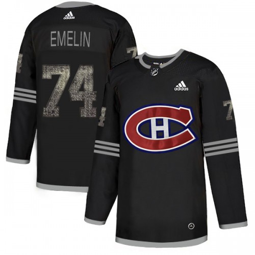 Adidas Montreal Canadiens #74 Alexei Emelin Black Authentic Classic Stitched Jersey Men's