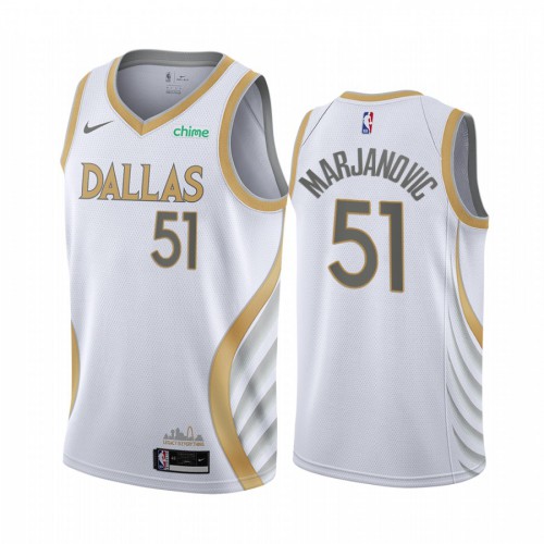 Dallas Mavericks #51 Boban Marjanovic White Youth Swingman 2020-21 City Edition Jersey Youth