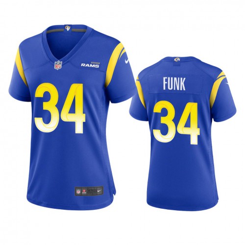 Los Angeles Los Angeles Rams #34 Jake Funk Women's Game Jersey - Royal Womens