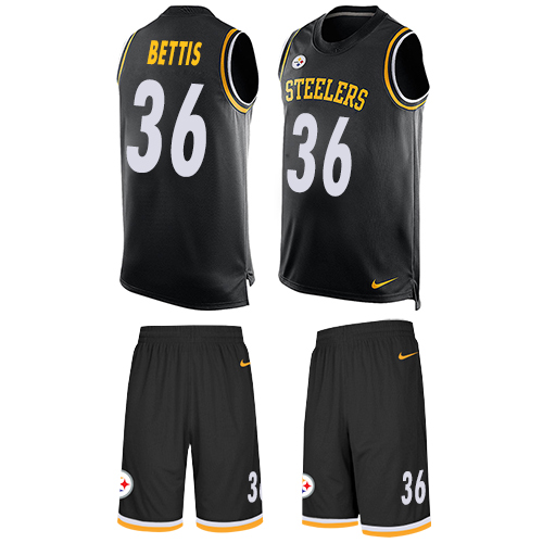Steelers #36 Jerome Bettis Black Team Color Men's Stitched Limited Tank Top Suit Jersey