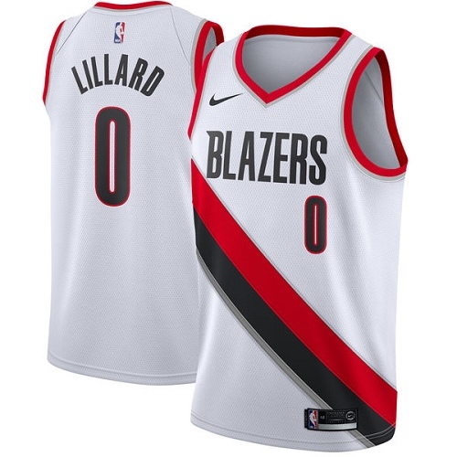 Portland Trail Blazers #0 Damian Lillard White Youth Swingman Association Edition Jersey Youth
