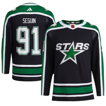 Dallas Stars #91 Tyler Seguin Men's Adidas Reverse Retro 2.0 Authentic Player Jersey - Black