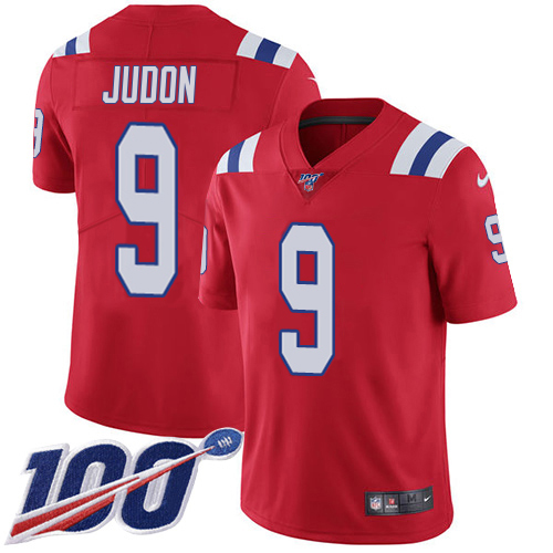 Patriots #9 Matt Judon Red Alternate Men's Stitched 100th Season Vapor Limited Jersey