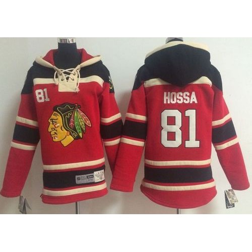 Chicago Blackhawks #81 Marian Hossa Red Sawyer Hooded Sweatshirt Stitched Youth Jersey Youth