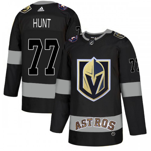 Adidas Golden Vegas Golden Knights X Astros #77 Brad Hunt Black Authentic City Joint Name Stitched Jersey Men's
