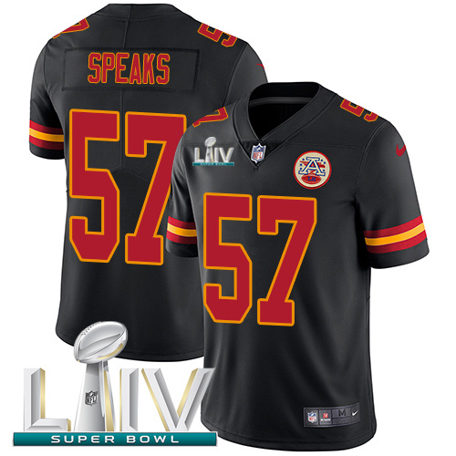 Kansas City Chiefs #57 Breeland Speaks Black Super Bowl LIV 2020 Men's Stitched Limited Rush Jersey Men's