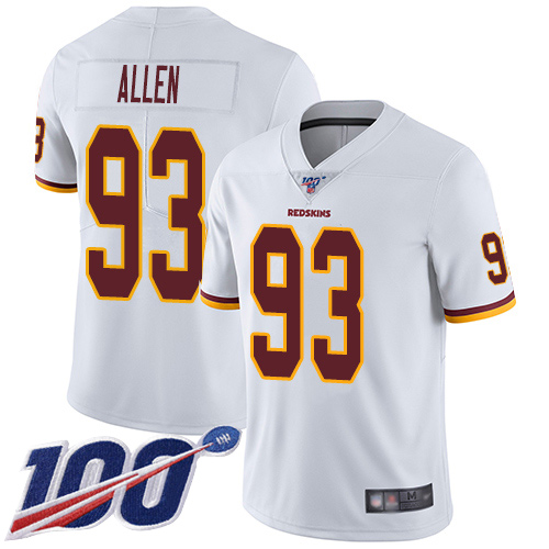 Commanders #93 Jonathan Allen White Men's Stitched 100th Season Vapor Limited Jersey