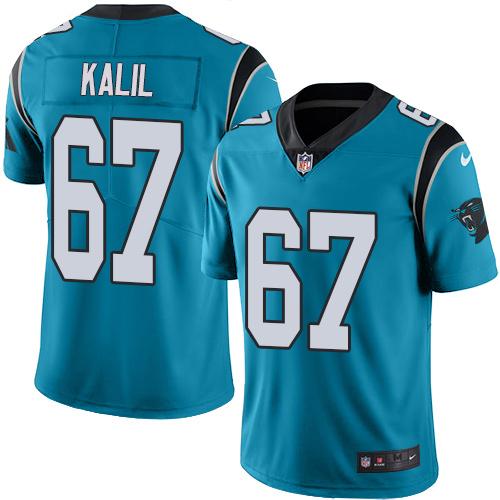 Carolina Panthers #67 Ryan Kalil Blue Men's Stitched Limited Rush Jersey Men's