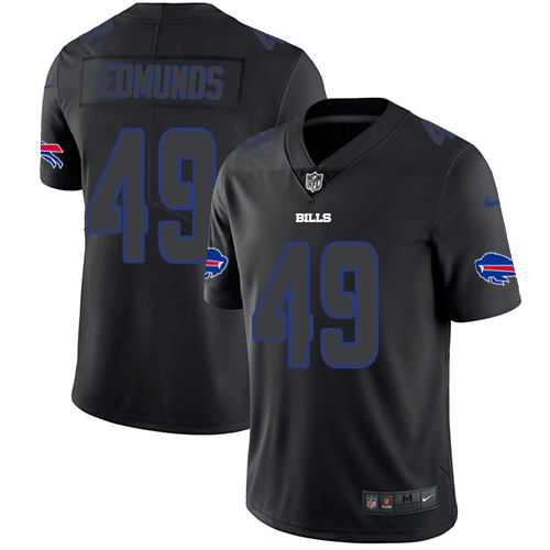 Bills #49 Tremaine Edmunds Black Men's Stitched Limited Rush Impact Jersey