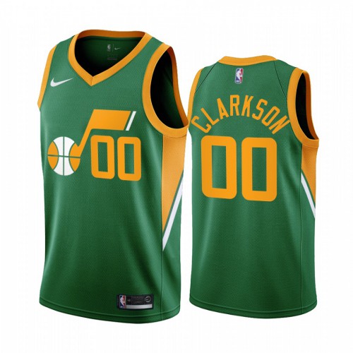 Utah Utah Jazz #00 Jordan Clarkson Green Womens Swingman 2020-21 Earned Edition Jersey Womens