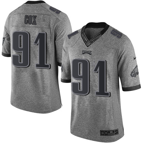 Philadelphia Eagles #91 Fletcher Cox Gray Men's Stitched Limited Gridiron Gray Jersey Men's