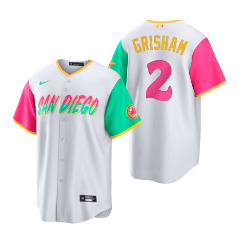San Diego San Diego Padres #2 Trent Grisham 2022 City Connect Men's Games Jersey - White Men's