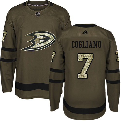 Adidas Anaheim Ducks #7 Andrew Cogliano Green Salute to Service Youth Stitched Jersey Youth