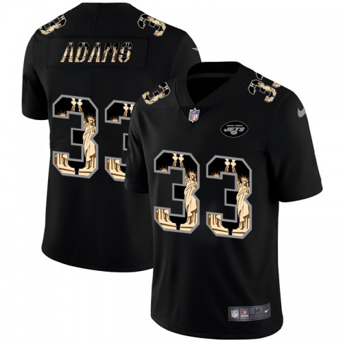 New York New York Jets #33 Jamal Adams Carbon Black Vapor Statue Of Liberty Limited Jersey Men's