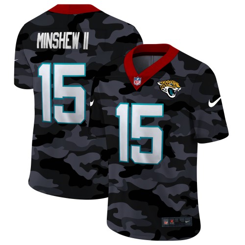 Jacksonville Jacksonville Jaguars #15 Gardner Minshew II Men's 2020 Black CAMO Vapor Untouchable Limited Stitched Jersey Men's