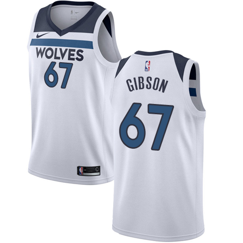 Minnesota Timberwolves #67 Taj Gibson White Swingman Association Edition Jersey Mens