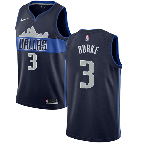 Dallas Mavericks #3 Trey Burke Navy Swingman Statement Edition Jersey Mens