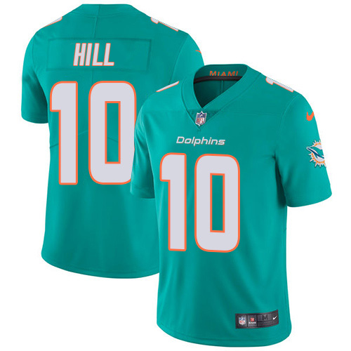Dolphins #10 Tyreek Hill Aqua Green Team Color Men's Stitched Vapor Untouchable Limited Jersey