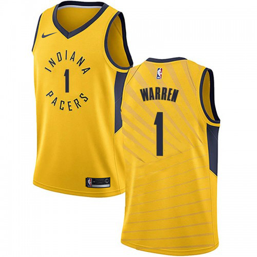 Indiana Pacers #1 TJ Warren Gold Swingman Statement Edition Jersey Mens