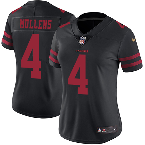 San Francisco 49ers #4 Nick Mullens Black Alternate Women's Stitched Vapor Untouchable Limited Jersey Womens