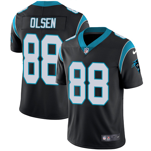 Carolina Panthers #88 Greg Olsen Black Team Color Youth Stitched Vapor Untouchable Limited Jersey Youth