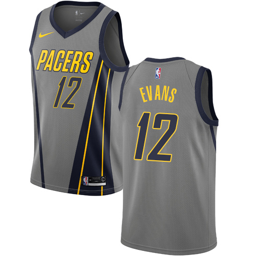 Indiana Pacers #12 Tyreke Evans Gray Swingman City Edition 2018/19 Jersey Mens