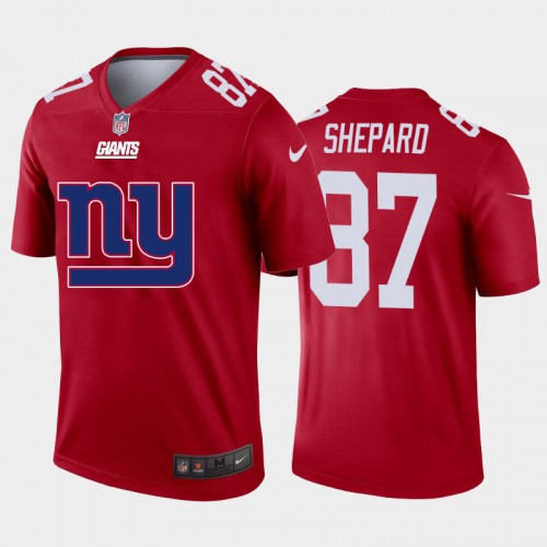 New York New York Giants #87 Sterling Shepard Red Men's Big Team Logo Vapor Limited Jersey Men's