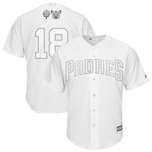 San Diego San Diego Padres #18 Austin Hedges Majestic 2019 Players' Weekend Cool Base Player Jersey White Men's