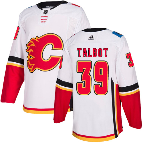 Adidas Calgary Flames #39 Cam Talbot White Road Authentic Stitched Youth Jersey Youth
