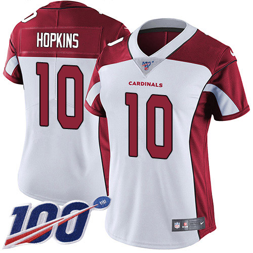 Cardinals #10 DeAndre Hopkins White Women's Stitched 100th Season Vapor Untouchable Limited Jersey