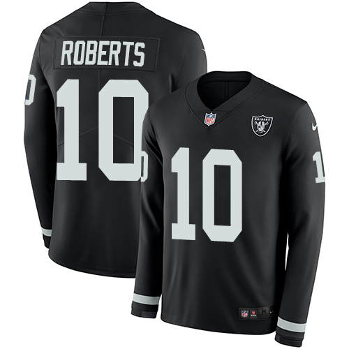 Las Vegas Raiders #10 Seth Roberts Black Team Color Men's Stitched Limited Therma Long Sleeve Jersey Men's