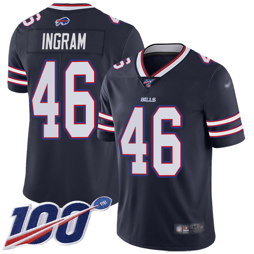 Bills #46 Ja'Marcus Ingram Navy Youth Stitched Limited Inverted Legend 100th Season Jersey