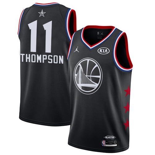 Golden State Warriors #11 Klay Thompson Black Womens Jordan Swingman 2019 All-Star Game Jersey Womens