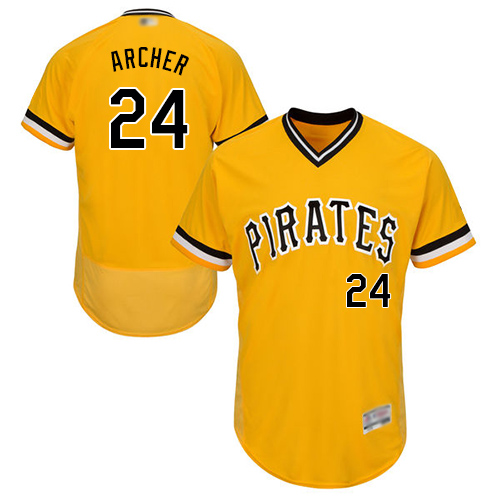 Pittsburgh Pirates #24 Chris Archer Gold Flexbase Authentic Collection Stitched Jersey Men's