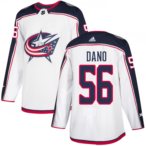 Adidas Columbus Blue Jackets #56 Marko Dano White Road Authentic Stitched Youth Jersey Youth